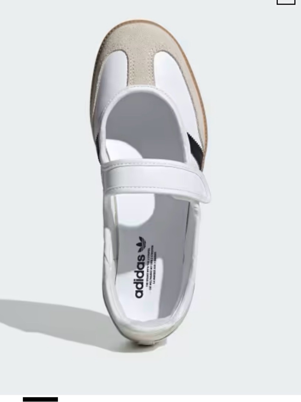 adidas Samba White Mary-Jane Sneaker with Black Stripes Gum Sole. NWT. Size 8.5 - Picture 4 of 13